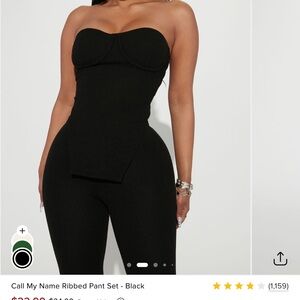 Fashion Nova Black Ribbed Set